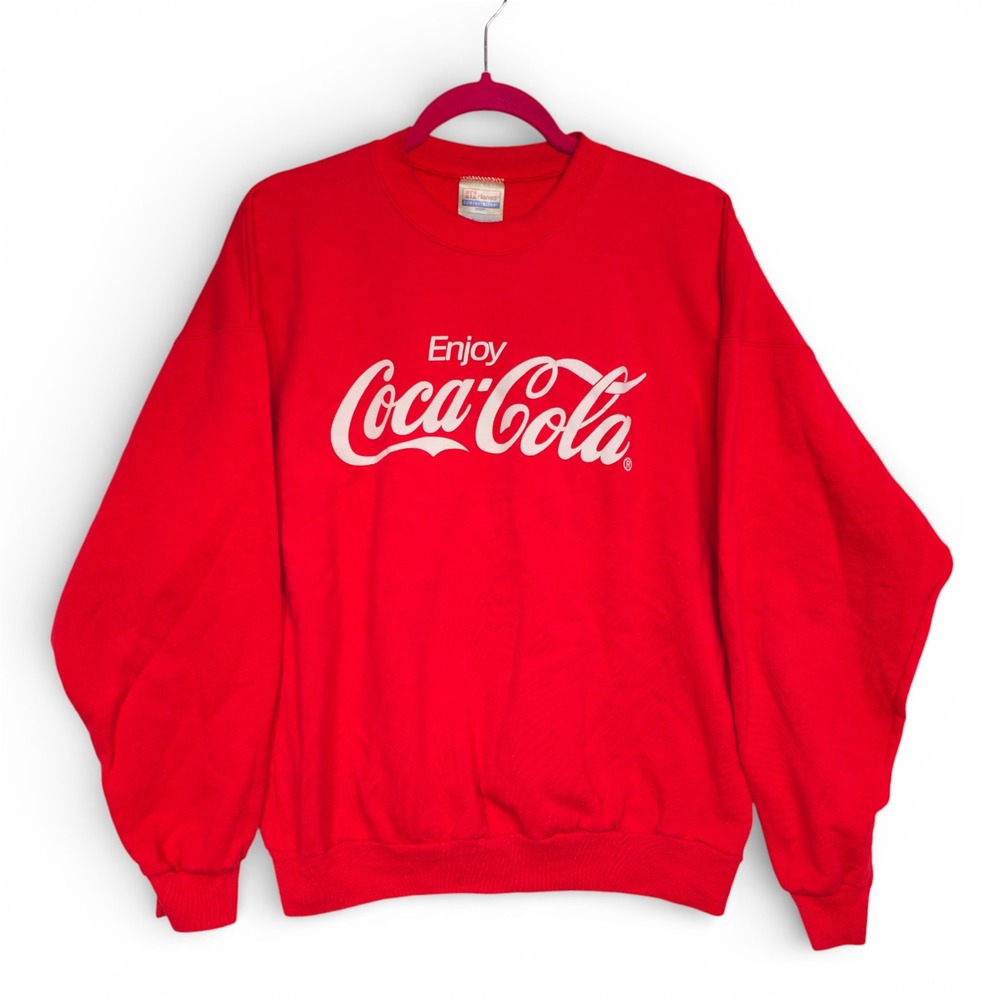 Vintage Coca Cola Red Sweatshirt Men's Adult XL ComfortBlend Hanes Classic Logo